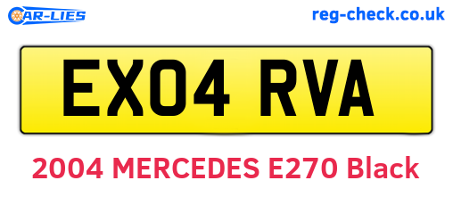 EX04RVA are the vehicle registration plates.