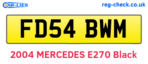 FD54BWM are the vehicle registration plates.