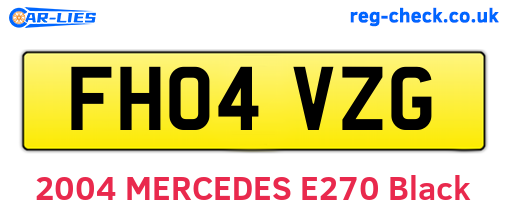 FH04VZG are the vehicle registration plates.