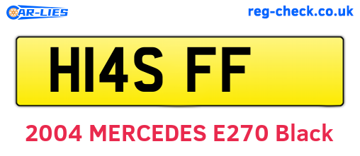 H14SFF are the vehicle registration plates.