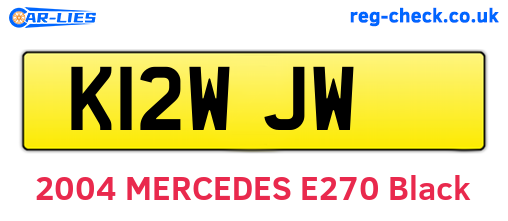 K12WJW are the vehicle registration plates.