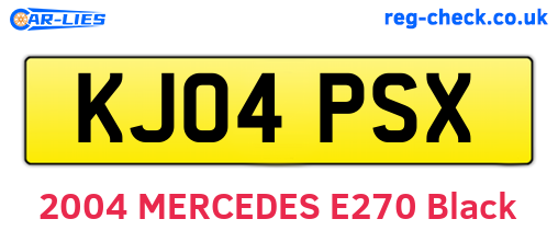 KJ04PSX are the vehicle registration plates.