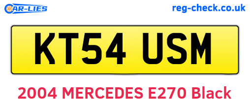 KT54USM are the vehicle registration plates.