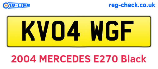 KV04WGF are the vehicle registration plates.