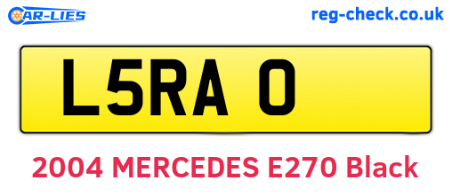 L5RAO are the vehicle registration plates.