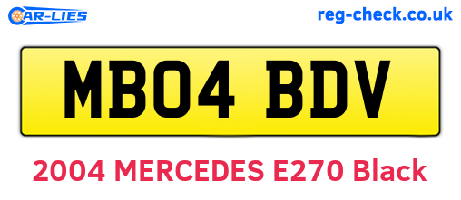 MB04BDV are the vehicle registration plates.