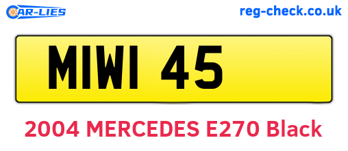 MIW145 are the vehicle registration plates.