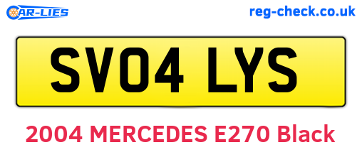 SV04LYS are the vehicle registration plates.