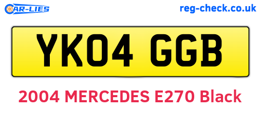 YK04GGB are the vehicle registration plates.