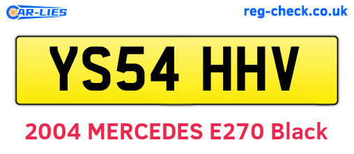 YS54HHV are the vehicle registration plates.