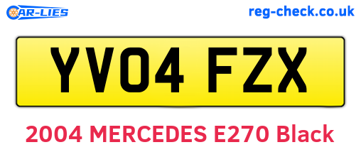 YV04FZX are the vehicle registration plates.