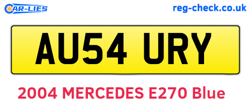 AU54URY are the vehicle registration plates.