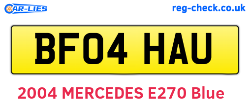 BF04HAU are the vehicle registration plates.