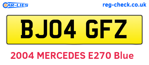 BJ04GFZ are the vehicle registration plates.