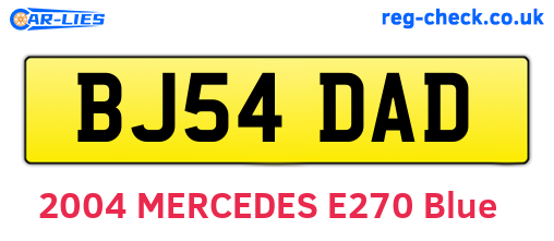 BJ54DAD are the vehicle registration plates.