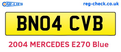 BN04CVB are the vehicle registration plates.