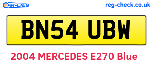 BN54UBW are the vehicle registration plates.