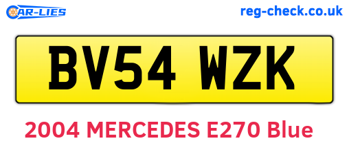 BV54WZK are the vehicle registration plates.