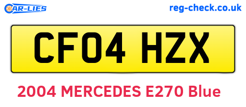 CF04HZX are the vehicle registration plates.
