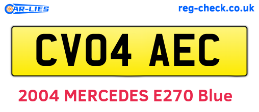 CV04AEC are the vehicle registration plates.