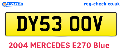 DY53OOV are the vehicle registration plates.