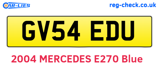 GV54EDU are the vehicle registration plates.