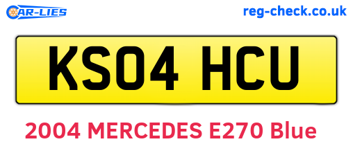 KS04HCU are the vehicle registration plates.