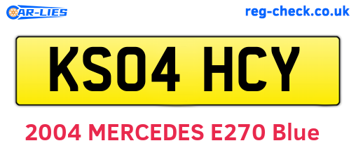 KS04HCY are the vehicle registration plates.