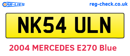 NK54ULN are the vehicle registration plates.
