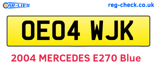 OE04WJK are the vehicle registration plates.