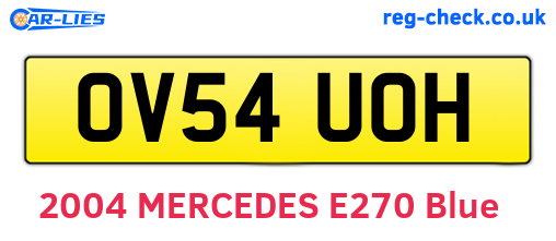 OV54UOH are the vehicle registration plates.