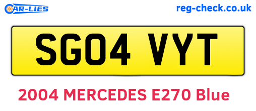 SG04VYT are the vehicle registration plates.
