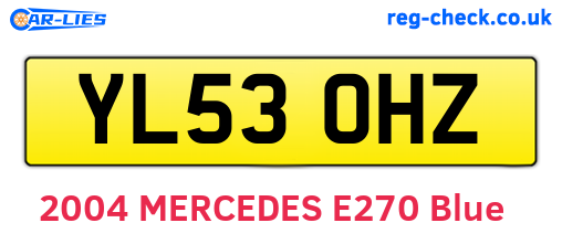 YL53OHZ are the vehicle registration plates.