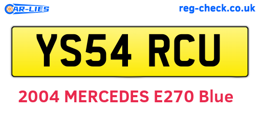 YS54RCU are the vehicle registration plates.