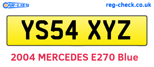 YS54XYZ are the vehicle registration plates.