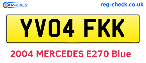 YV04FKK are the vehicle registration plates.