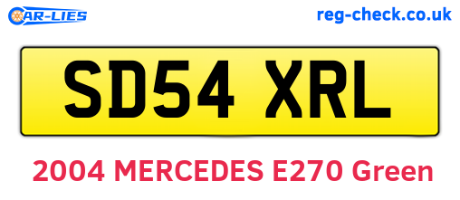 SD54XRL are the vehicle registration plates.