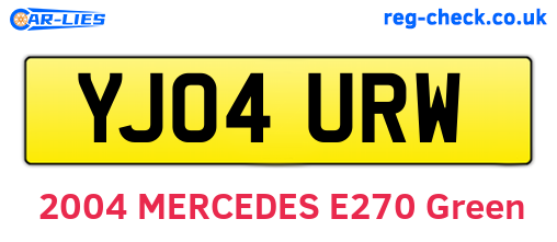 YJ04URW are the vehicle registration plates.