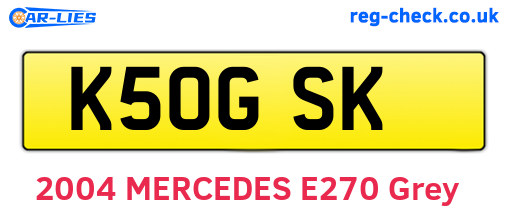 K50GSK are the vehicle registration plates.