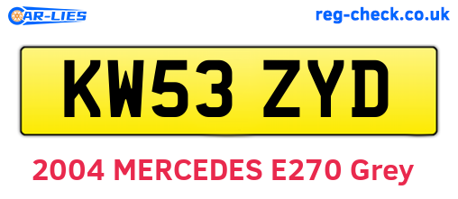 KW53ZYD are the vehicle registration plates.