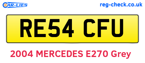 RE54CFU are the vehicle registration plates.