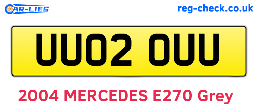 UU02OUU are the vehicle registration plates.