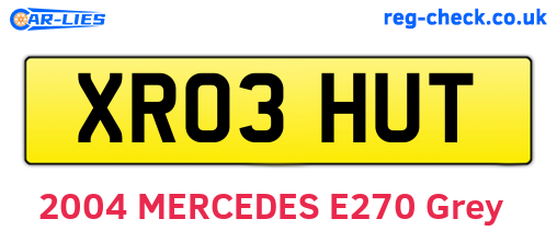 XR03HUT are the vehicle registration plates.