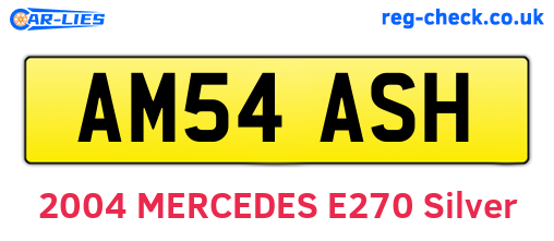 AM54ASH are the vehicle registration plates.