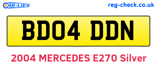 BD04DDN are the vehicle registration plates.