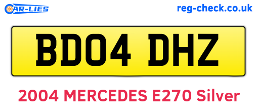 BD04DHZ are the vehicle registration plates.