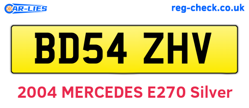 BD54ZHV are the vehicle registration plates.