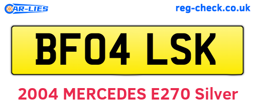 BF04LSK are the vehicle registration plates.