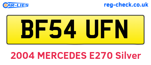 BF54UFN are the vehicle registration plates.