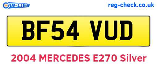 BF54VUD are the vehicle registration plates.